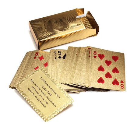 Carti de joc Aurii Casino Poker, aspect Dolar $ - Img 3