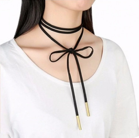 Choker Fashion Black Snur - Colier elegant pentru gat - Black Delux