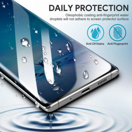 Folie de sticla pentru Samsung Galaxy Note 10, cu margini colorate Negru