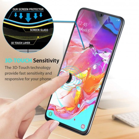 Folie de sticla Samsung Galaxy A70, 5D FULL GLUE Negru - Img 3