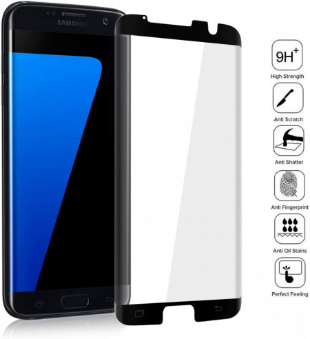 Folie de sticla Samsung Galaxy S7 Edge, Negru Case Friendly - Img 2