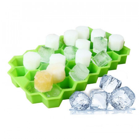 Forma cuburi de gheata Fagure Hexagon din silicon - potrivita si pentru uz profesional, Verde - Img 4