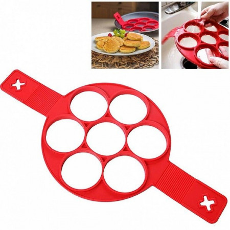 Forma rotunda din silicon alimentar pentru gatit oua si clatite