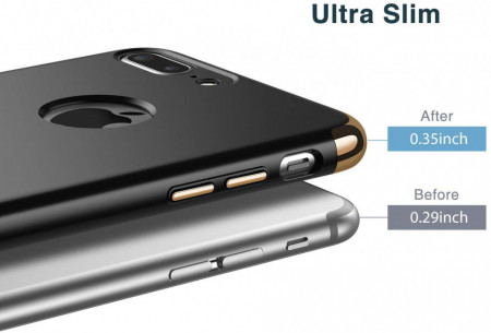 Husa Apple iPhone 6/6S, Elegance Luxury 3in1 Black - Img 2