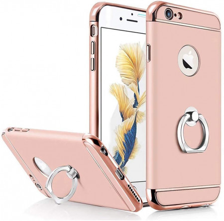Husa Apple iPhone 6/6S , Elegance Luxury 3in1 Ring Rose-Gold - Img 3