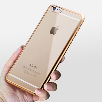 Husa Apple iPhone 6/6S, placata Auriu (ELECTROPLATING GOLD) - Img 4