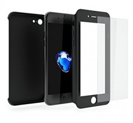 Husa Apple iPhone 7, FullBody Elegance Luxury Black, acoperire completa 360 grade cu folie de sticla gratis - Img 2