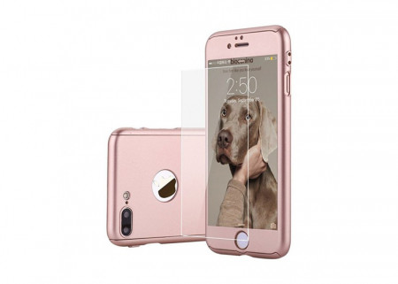 Husa Apple iPhone 7 Plus, FullBody Elegance Luxury Rose-Gold, acoperire completa 360 grade cu folie de sticla gratis - Img 4