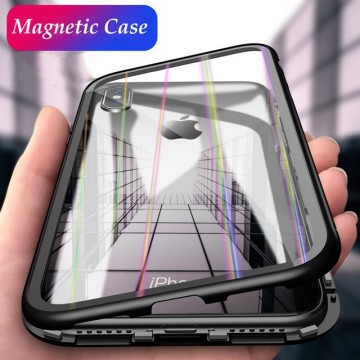 Husa Apple iPhone X, Magnetica Negru, Perfect Fit cu spate de sticla securizata premium - Img 6