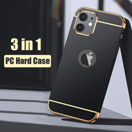 Husa compatibila cu Apple iPhone 12, Elegance Luxury 3in1 Black - Img 6