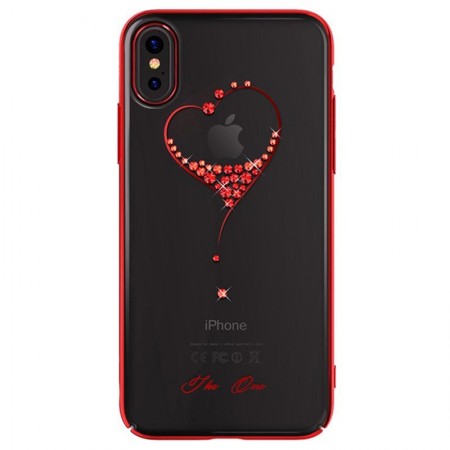 Husa Kingxbar pentru Apple iPhone X design Cristale Swarovski - Red - Img 2