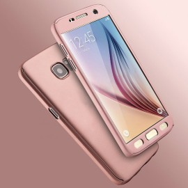 Husa Samsung Galaxy A5 2017, FullBody Elegance Luxury Rose-Gold, acoperire completa 360 grade cu folie de sticla gratis - Img 3