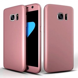 Husa Samsung Galaxy S7 Edge, FullBody Elegance Luxury Rose-Gold, acoperire completa 360 grade cu folie de protectie gratis - Img 3