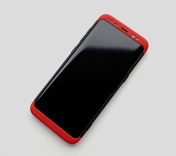 Husa Samsung Galaxy S8 Plus, Elegance Luxury, 360° 3in1 Negru-Rosu - Img 3