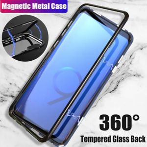 Husa Samsung Galaxy S9 Plus Magnetica 360 grade Black, Perfect Fit cu spate de sticla securizata premium + folie de sticla pentru ecran