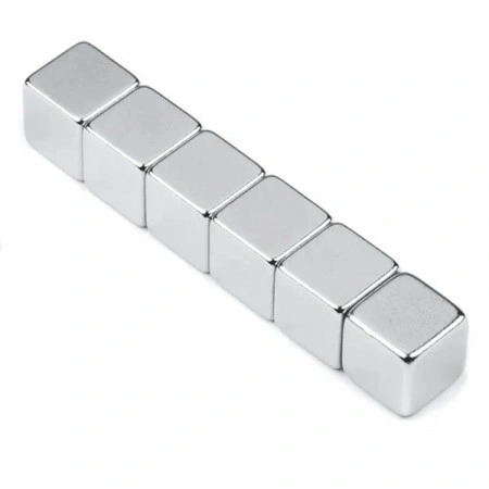 Magnet puternic neodim cub 10x10mm cu suprafata nichelata