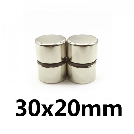 Magnet puternic neodim disc rotund 30x20mm cu suprafata nichelata - Img 3