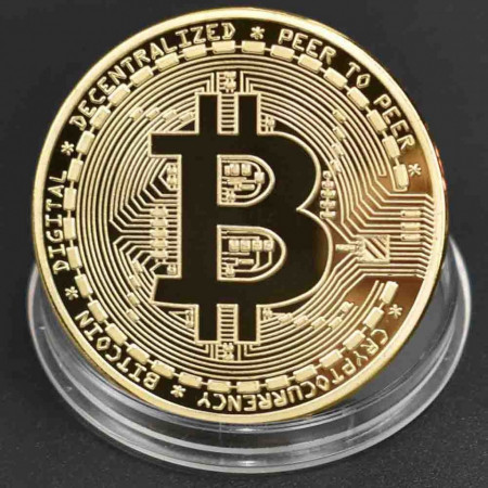 Moneda Bitcoin de Colectie &amp; Suvenir - Criptomoneda Aurie - Img 8