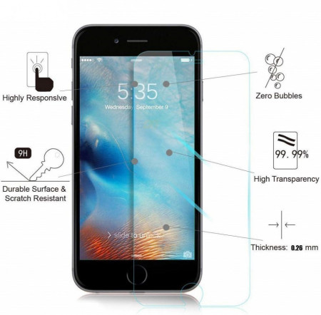 Pachet 2 folii de sticla Apple iPhone 6 Plus / 6S Plus, Case Friendly Transparent - Img 3