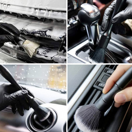 Set 3 pensule profesionale ideale pentru detailing si curatare interior - exterior auto, elemente de caroserie, bord, jante