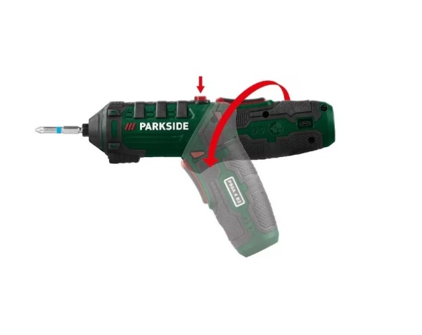 Surubelnita cu acumulator Parkside, 4 V, 26 de bituri, 200 rpm, 10Nm, maner drept sau tip pistol - Img 3