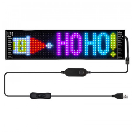 Afișaj LED programabil pentru autovehicule, panou publicitar, display RGB, control din Aplicatie, 5V
