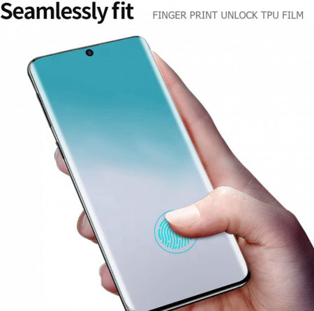 Folie de sticla pentru Samsung Galaxy S20, cu margini colorate Negru