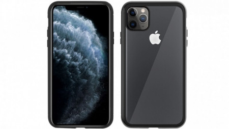 Husa Apple iPhone 11 PRO Negru, Perfect Fit cu spate de sticla securizata premium