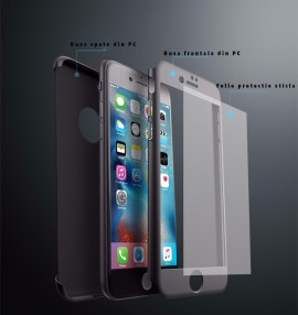 Husa Apple iPhone 8, FullBody Elegance Luxury iPaky Silver, acoperire completa 360 grade cu folie de sticla gratis - Img 2