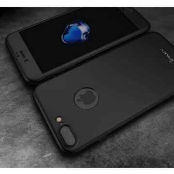 Husa Apple iPhone 8 Plus, FullBody Elegance Luxury iPaky Negru , acoperire completa 360 grade cu folie de sticla gratis - Img 2