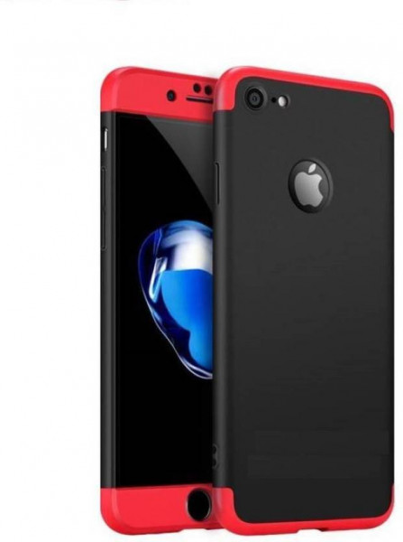 Husa Apple iPhone SE2, FullBody 360° 3in1 Negru-Rosu