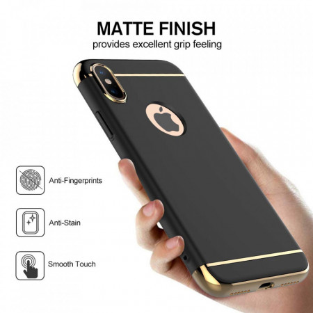 Husa Apple iPhone X, Elegance Luxury 3in1 Negru - Img 3