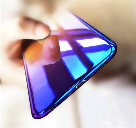 Husa Apple iPhone XS MAX, Gradient Color Cameleon Albastru-Galben - Img 6