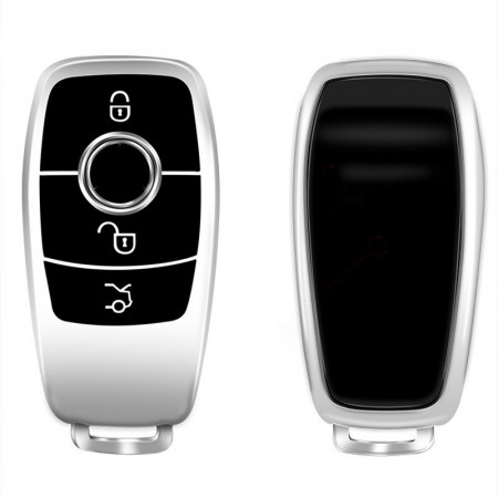 Husa de protectie premium pentru cheie auto Mercedes Benz, Elegance Luxury Cover Key, Silver - Img 5