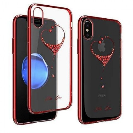 Husa Kingxbar pentru Apple iPhone X design Cristale Swarovski - Red - Img 3
