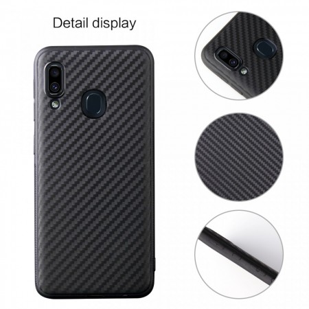 Husa pentru Samsung Galaxy A40, Perfect Fit, cu insertii de carbon, negru - Img 2