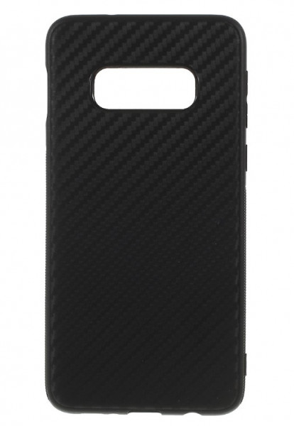 Husa pentru Samsung Galaxy S10, Perfect Fit, cu insertii de carbon, negru