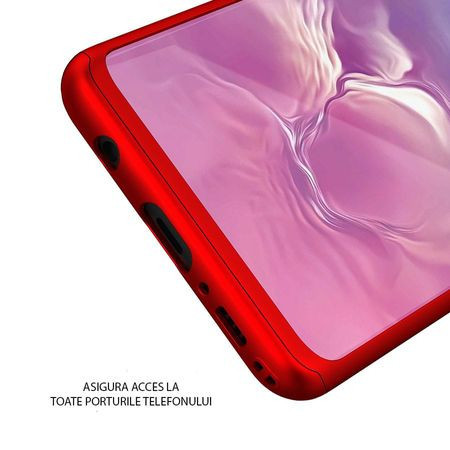 Husa Samsung Galaxy S10, FullBody Elegance Luxury Rosu, acoperire completa 360 grade cu folie de protectie gratis