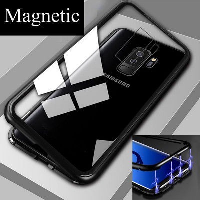 Husa Samsung Galaxy S7 Edge Magnetica 360 grade Black, Perfect Fit cu spate de sticla securizata premium + folie de protectie gratis - Img 4