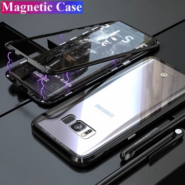 Husa Samsung Galaxy S7 Edge , Magnetica Negru, Perfect Fit cu spate de sticla securizata premium - Img 3