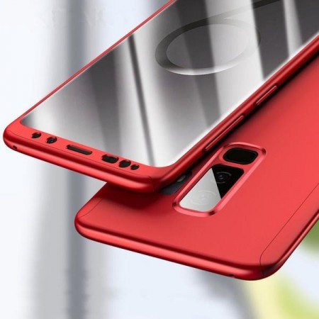 Husa Samsung Galaxy S9, FullBody Elegance Luxury Rosu, acoperire completa 360 grade cu folie de protectie gratis - Img 3