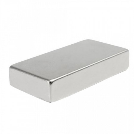 Magnet puternic neodim bloc 20x10x3mm cu suprafata nichelata - Img 2
