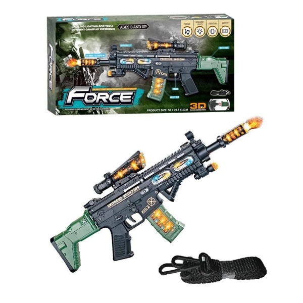 Pistol mitraliera 3D FORCE de jucarie cu sunete, vibratii si lumini, cadoul perfect pentru copii - Img 5