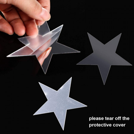 Set 100 Oglinzi Acrilice Autoadezive, Model STELUTE, 4x4 cm, Silver - Ideale pentru decorarea peretilor - Img 6