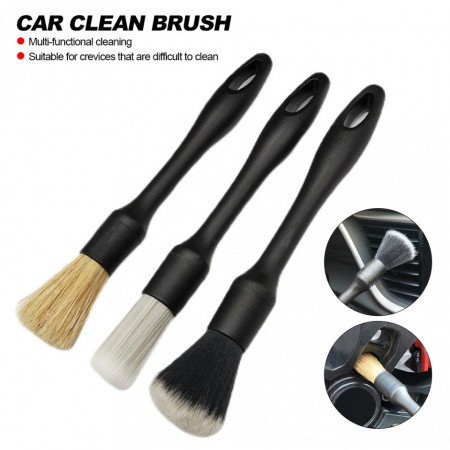 Set 3 pensule profesionale ideale pentru detailing si curatare interior - exterior auto, elemente de caroserie, bord, jante