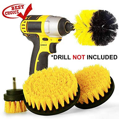 Set 4 Perii pentru Mocheta &amp; Uz Casnic /Profesional Detailing Carpet Brush cu Adaptor Bormasina - Img 2