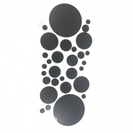 Set Oglinzi Design 3D SILVER ROUND  BLACK - Oglinzi Decorative Acrilice Luxury Home 26 buc/set