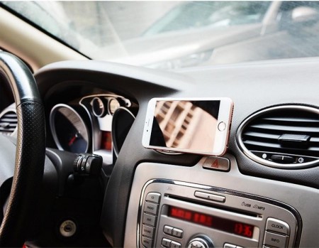 Suport auto magnetic de culoare argintie pentru telefoane mobile, prindere la ventilatie - Img 4