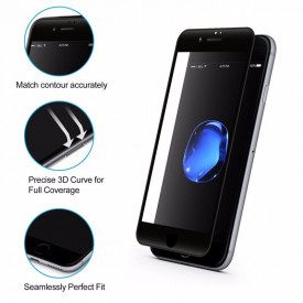 Folie de sticla 3D Apple iPhone SE2, Elegance Luxury margini colorate Black