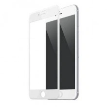 Folie de sticla 5D Apple iPhone 8 Plus, cu margini colorate Alb